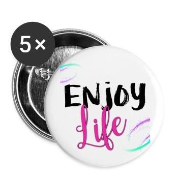 Enjoy Life - Buttons small 1''/25 mm (5-pack) - white - Front