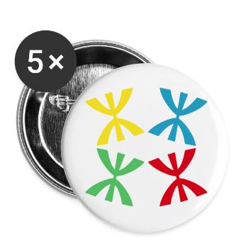 The AMAZIGH square - Buttons small 1''/25 mm (5-pack) - white - Front