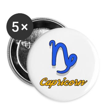 Tierkreiszeichen Astronomie Esoterik Steinbock - Buttons klein 25 mm (5er Pack) - Weiß - Vorne