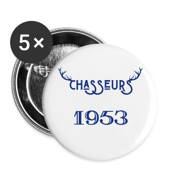 Anniversaire chasseur 1953 - Lot de 5 petits badges (25 mm) - blanc - Devant