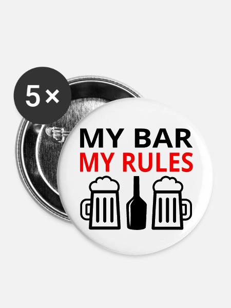 Bar - Buttons klein 25 mm (5er Pack) - Weiß