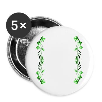 green line stroke plant - Buttons small 1''/25 mm (5-pack) - white - Front