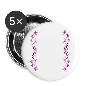 ligne rose peinte en gris - Lot de 5 petits badges (25 mm) - blanc - Devant