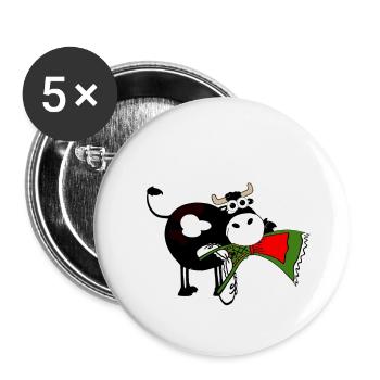 dirndl,welches dirndl,kuh, volksfest - Buttons klein 25 mm (5er Pack) - Weiß - Vorne