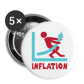 Inflation curve rises and rises sarcasm - Buttons small 1''/25 mm (5-pack) - white - Front