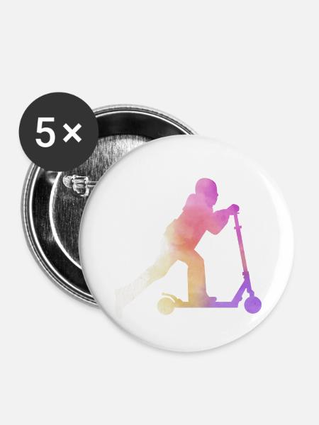 Freestyle Roller Aquarell Roller - Buttons klein 25 mm (5er Pack) - Weiß