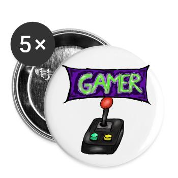 Joueur à l’ancienne - Lot de 5 petits badges (25 mm) - blanc - Devant