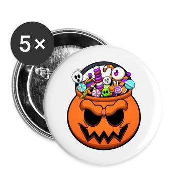 Halloween Trick Or Treat Candy - Buttons small 1''/25 mm (5-pack) - white - Front