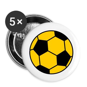 Fußball Ball - Buttons klein 25 mm (5er Pack) - Weiß - Vorne