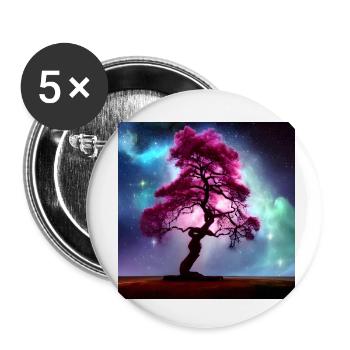 Mystical tree - Buttons small 1''/25 mm (5-pack) - white - Front