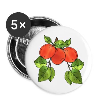 Apples - Buttons small 1''/25 mm (5-pack) - white - Front