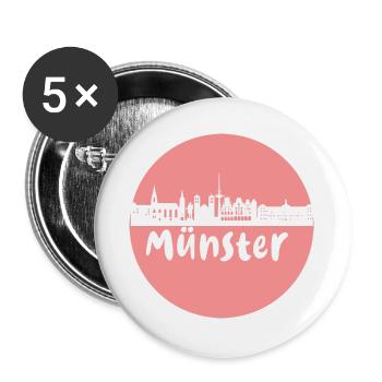 Münster, kreis, skyline, scissor cut, apricot - Buttons small 1''/25 mm (5-pack) - white - Front