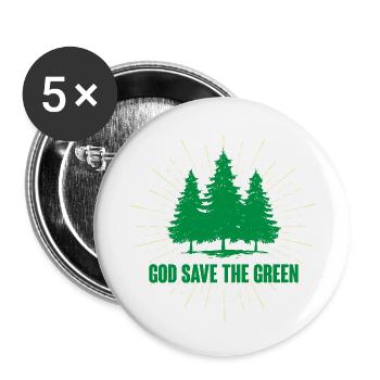 Dieu sauve le vert - Lot de 5 petits badges (25 mm) - blanc - Devant