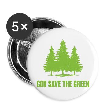 Dieu sauve le vert - Lot de 5 petits badges (25 mm) - blanc - Devant