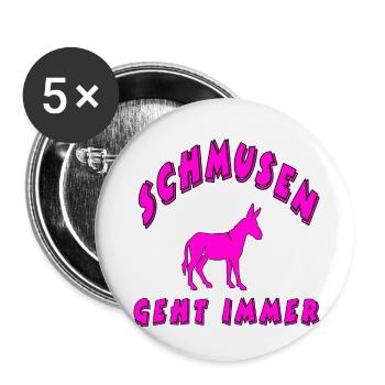 Esel - Buttons klein 25 mm (5er Pack) - Weiß - Vorne