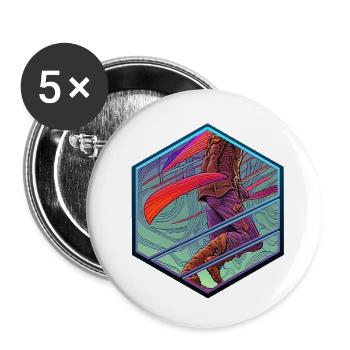 Abstract Walker - Buttons klein 25 mm (5er Pack) - Weiß - Vorne