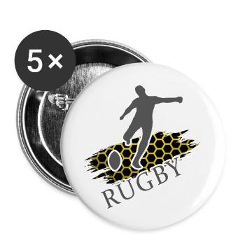 rugby rugby player rugby tackle - Buttons small 1''/25 mm (5-pack) - white - Front