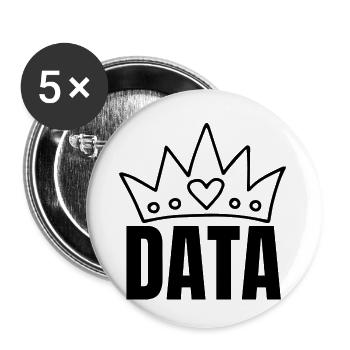 Data Queen - Buttons small 1''/25 mm (5-pack) - white - Front
