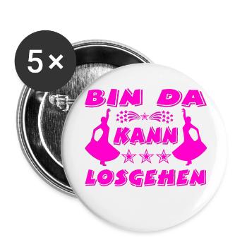 Tanzen - Buttons klein 25 mm (5er Pack) - Weiß - Vorne
