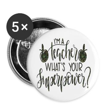 Student 2023 High School Student Teacher School Degree - Buttons klein 25 mm (5er Pack) - Weiß - Vorne