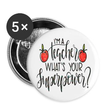 Student 2023 High School Student Teacher School Degree - Buttons klein 25 mm (5er Pack) - Weiß - Vorne
