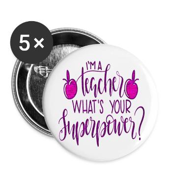 Student 2023 High School Student Teacher School Degree - Buttons klein 25 mm (5er Pack) - Weiß - Vorne