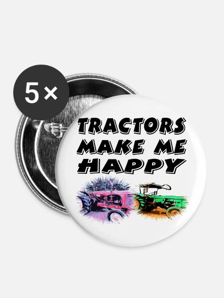 Traktor - Buttons klein 25 mm (5er Pack) - Weiß