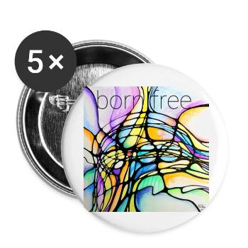 20220922 215705 Born free I Cooles Chemise du nouveau - Lot de 5 petits badges (25 mm) - blanc - Devant