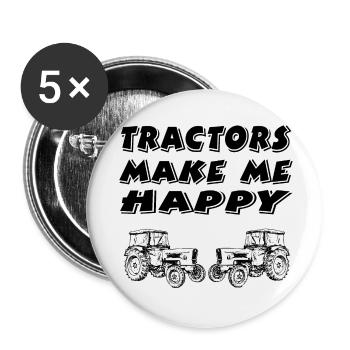 Tractor - Buttons small 1''/25 mm (5-pack) - white - Front