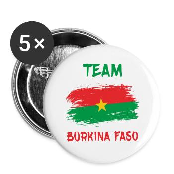 Team Burkina Faso flag design - Buttons small 1''/25 mm (5-pack) - white - Front
