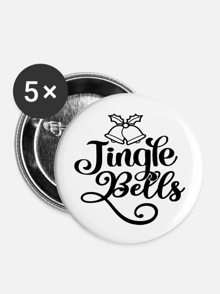 Jingle Bells - Buttons klein 25 mm (5er Pack) - Weiß