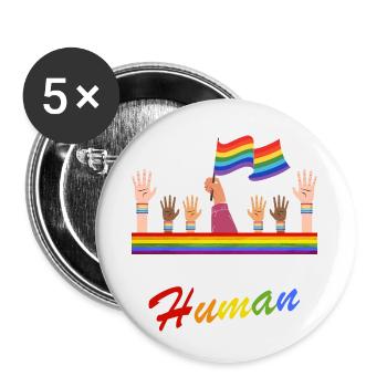 We Are All Human Awesome Pride Flag Designs - Buttons klein 25 mm (5er Pack) - Weiß - Vorne
