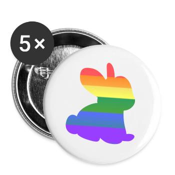 Lapin Symbole Animal LGBT Couleurs - Lot de 5 petits badges (25 mm) - blanc - Devant