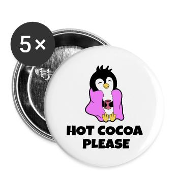 Sweet Cold Penguin Animal Bird Statement Antarctique - Lot de 5 petits badges (25 mm) - blanc - Devant