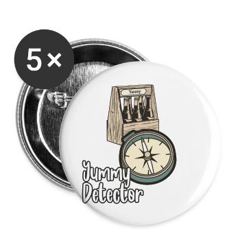 Yummy Detector - Du findest das Beste - Buttons klein 25 mm (5er Pack) - Weiß - Vorne