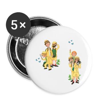 drôle d’équipe de recherche - Lot de 5 petits badges (25 mm) - blanc - Devant