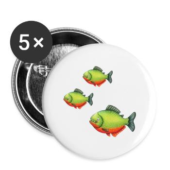 Piranhas - Buttons small 1''/25 mm (5-pack) - white - Front