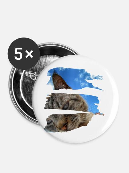 Catlove - Buttons klein 25 mm (5er Pack) - Weiß