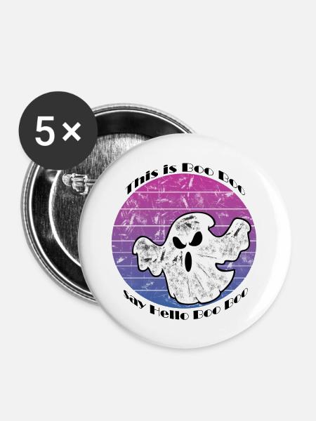 This is Boo Boo - Buttons klein 25 mm (5er Pack) - Weiß