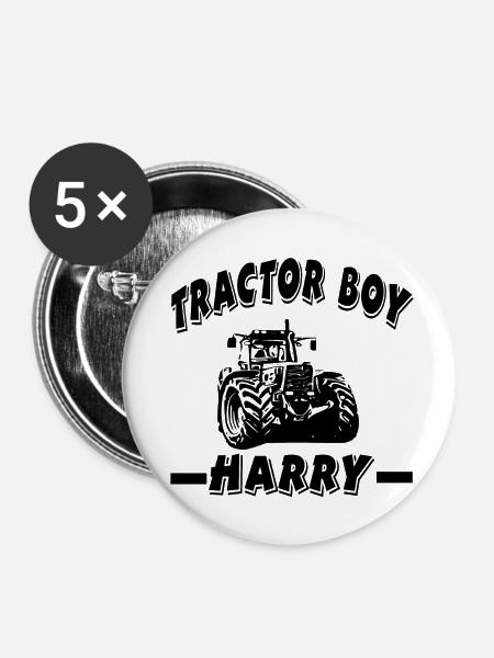 Traktor - Buttons klein 25 mm (5er Pack) - Weiß