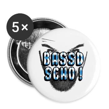 bassd scho bayrisch dialekt - Buttons klein 25 mm (5er Pack) - Weiß - Vorne