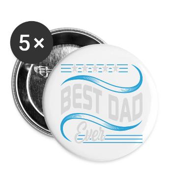 Best Dad Ever Love Father's Day - Father's Day - Buttons small 1''/25 mm (5-pack) - white - Front