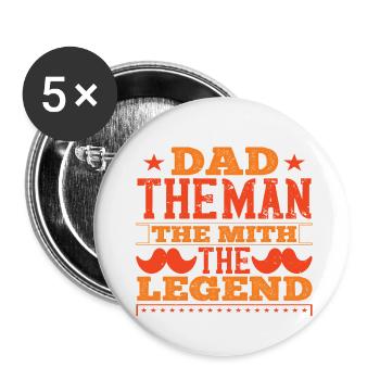 Married Father Father's Day Father's Day Gift Lege - Buttons small 1''/25 mm (5-pack) - white - Front