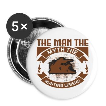 Married Father Father's Day Father's Day Gift Lege - Buttons small 1''/25 mm (5-pack) - white - Front