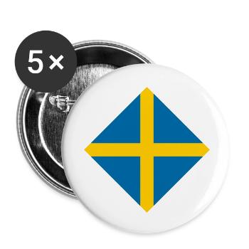 Sweden - Buttons small 1''/25 mm (5-pack) - white - Front