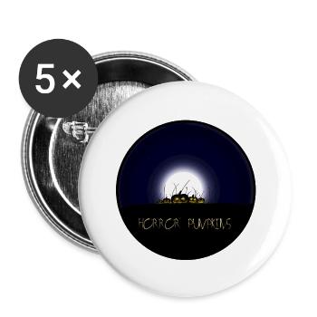 Citrouilles d’horreur - Lot de 5 petits badges (25 mm) - blanc - Devant