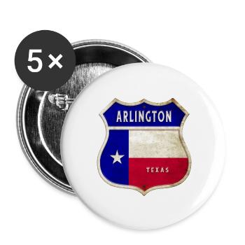 Arlington Texas Wappen Flaggen Design - Buttons klein 25 mm (5er Pack) - Weiß - Vorne