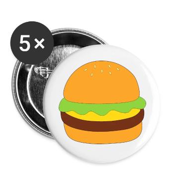 Burger, fast food, essen, kochen - Buttons klein 25 mm (5er Pack) - Weiß - Vorne