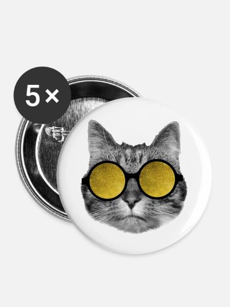 Sonnenbrille für Katzen - Buttons klein 25 mm (5er Pack) - Weiß