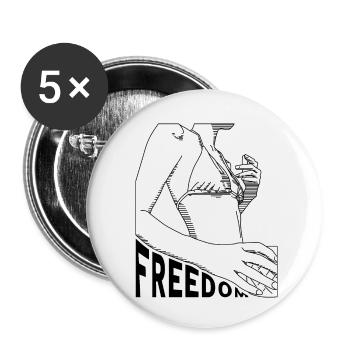 nous avons besoin de liberté - Lot de 5 petits badges (25 mm) - blanc - Devant